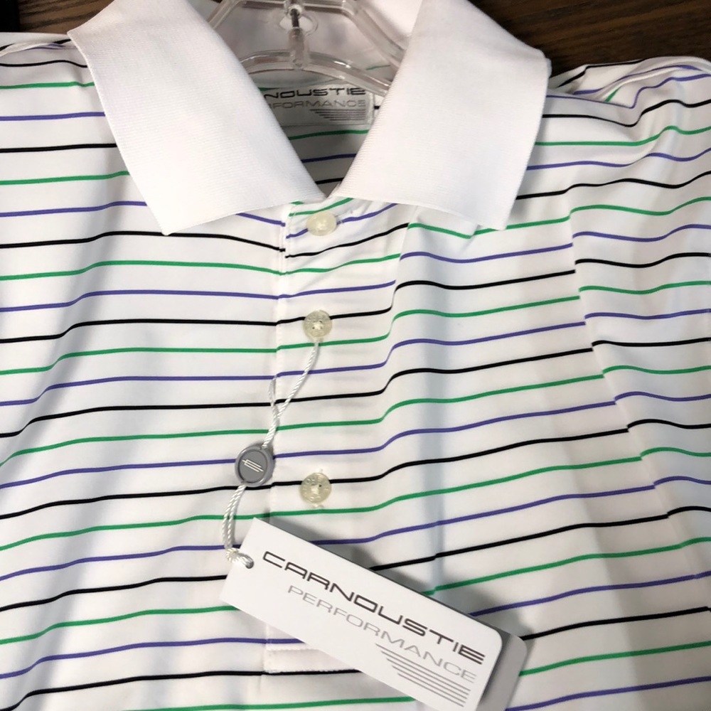 Carnoustie performance tech-fabric golf polo.